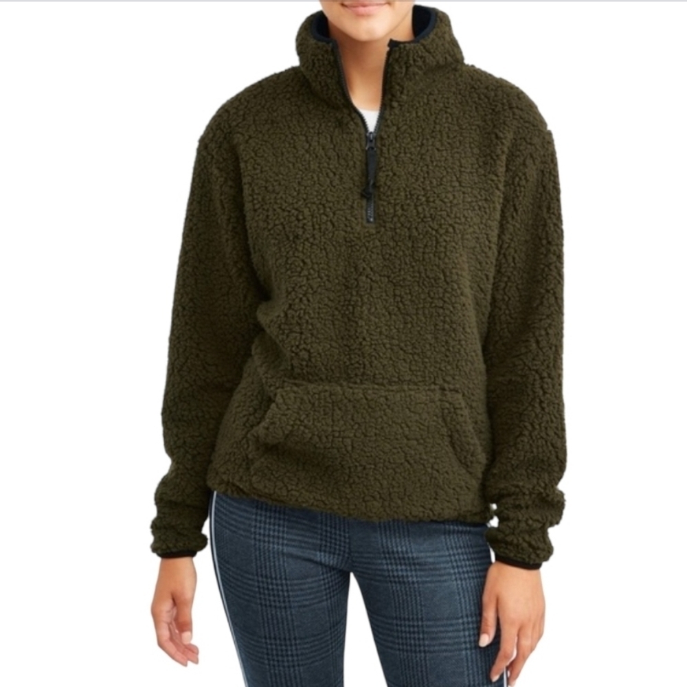 No Boundaries Sherpa Pullover Bomber Jacket